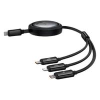 Cabo Usb-C (M) Para Usb-C/M/L 1.1m 3-em-1 100W Retrátil Preto