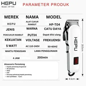 MÁQUINA DE CORTAR CABELO HEPU HAIR CLIPPER PROF