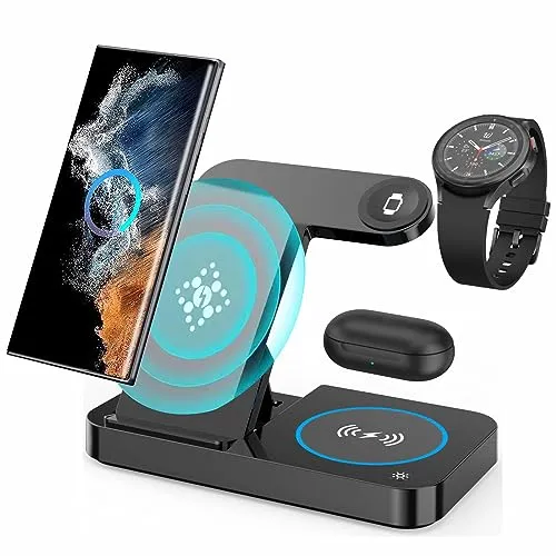 CARREGADOR HEPU WIRELESS CHARGER STAND FAST 4N1