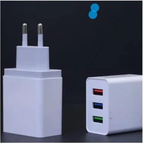 ADAPTADOR HEPU CARREGADOR RÁPIDO DE VIAGEM 3 PORTAS USB