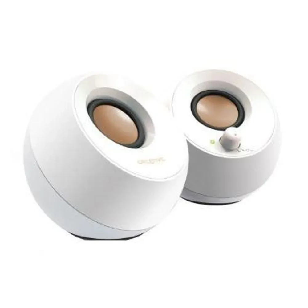 Colunas 2.0 pebble usb branco