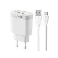 Carregador Completo QC3.0 USB-A Para USB-C Branco