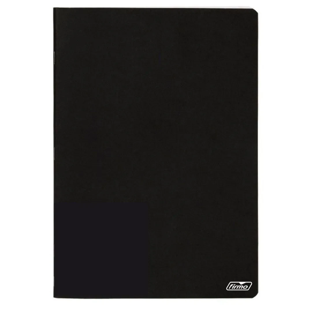Caderno Agrafado A4 80 Folhas Liso Capa Preto