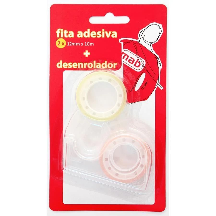 Fita Adesiva 12mm x 10m com Desenrolador BLT (1 unid.)