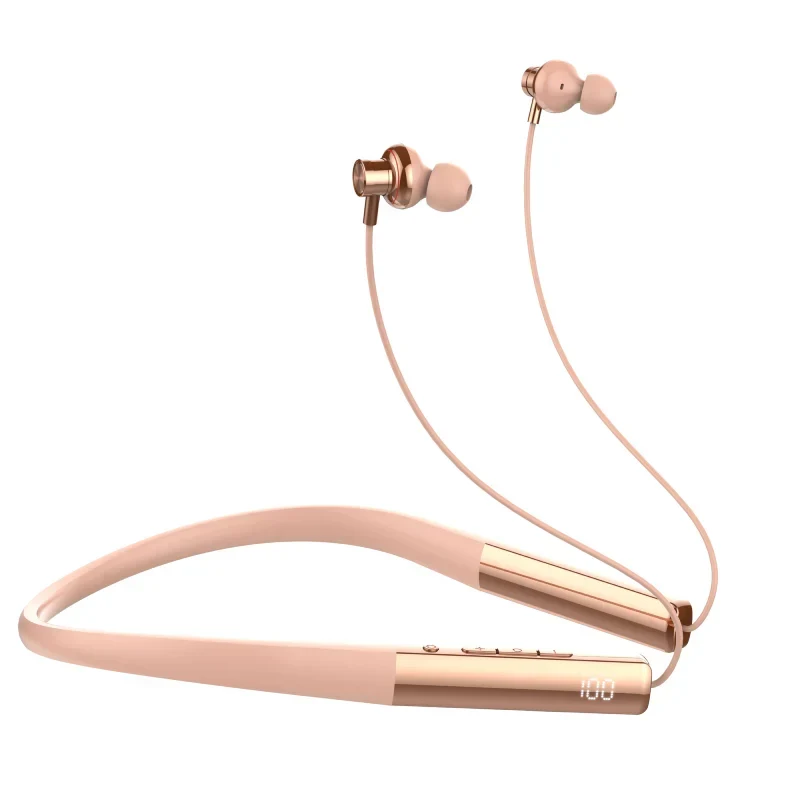 Auscultador HS NeckBand N01 Rosa/Dourado
