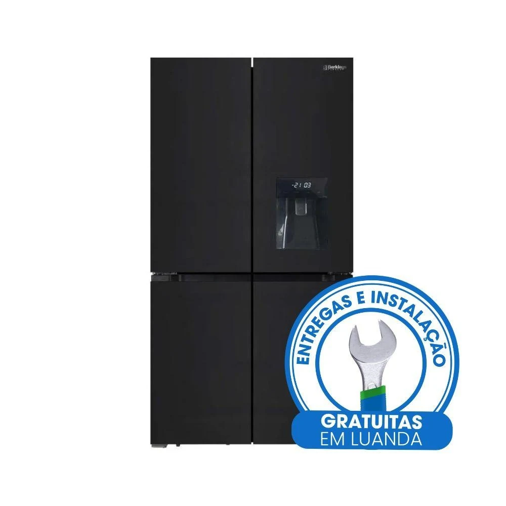 Frigorífico 567L 91x193CM NOFROST 4Portas Com Dispensador de Água Preto Inox