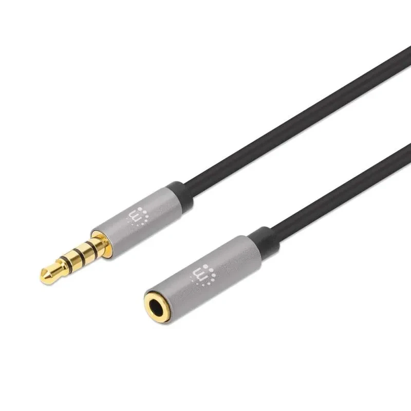 Cabo Áudio Estéreo Fino 3.5mm (Macho) para 3.5mm (Fêmea) 1MT
