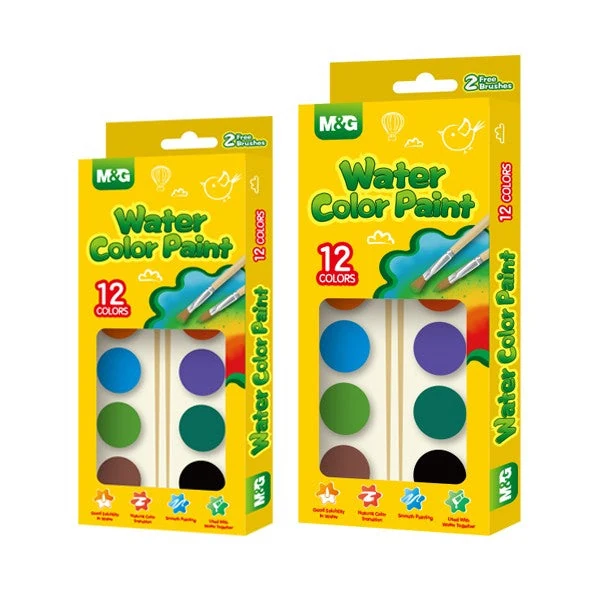M&G Tinta aquarela 12 Cores Pequeno 1/12/144