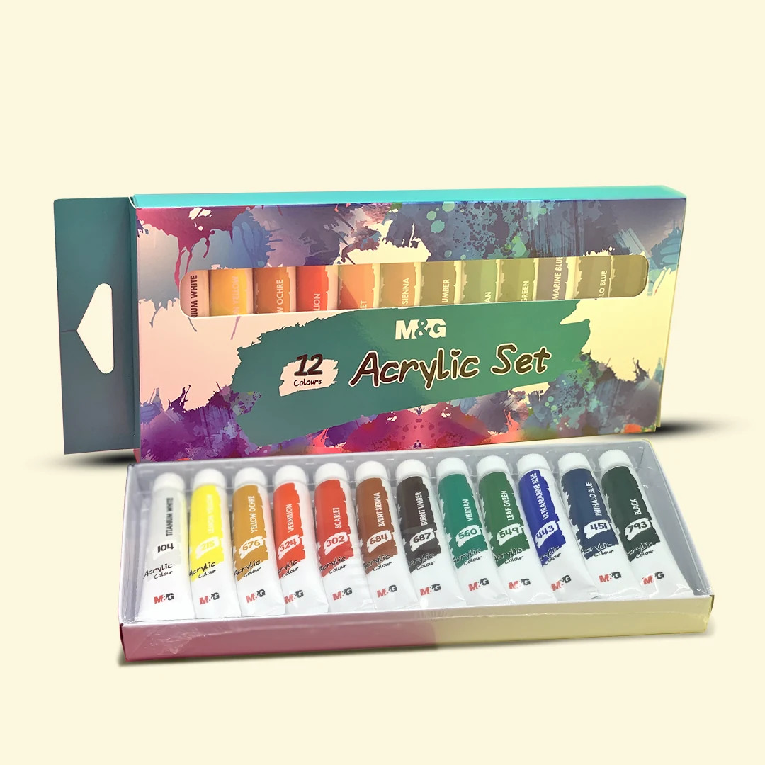 M&G Tinta Acrílica 12ml 12 Cores