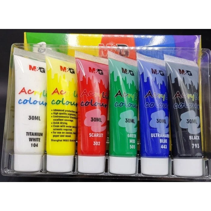 M&G Tinta Acrílica 30ml 6Cores