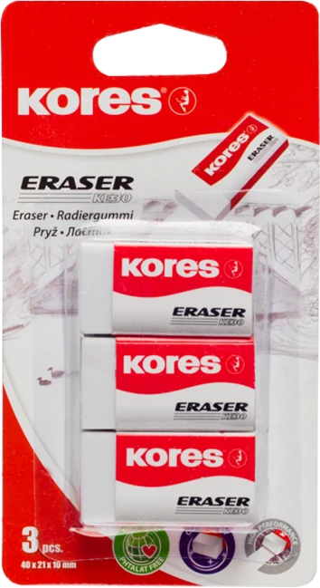 .ME BORRACHA KORES KE-30 TRI-COLOR PACK 3UNI