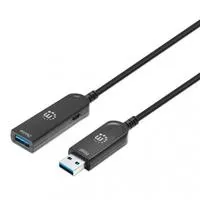 CABO USB-A (M) PARA USB-A (F) 10MT ACTIVE OPTICAL DADOS/CARGA MANHATTAN PRETO
