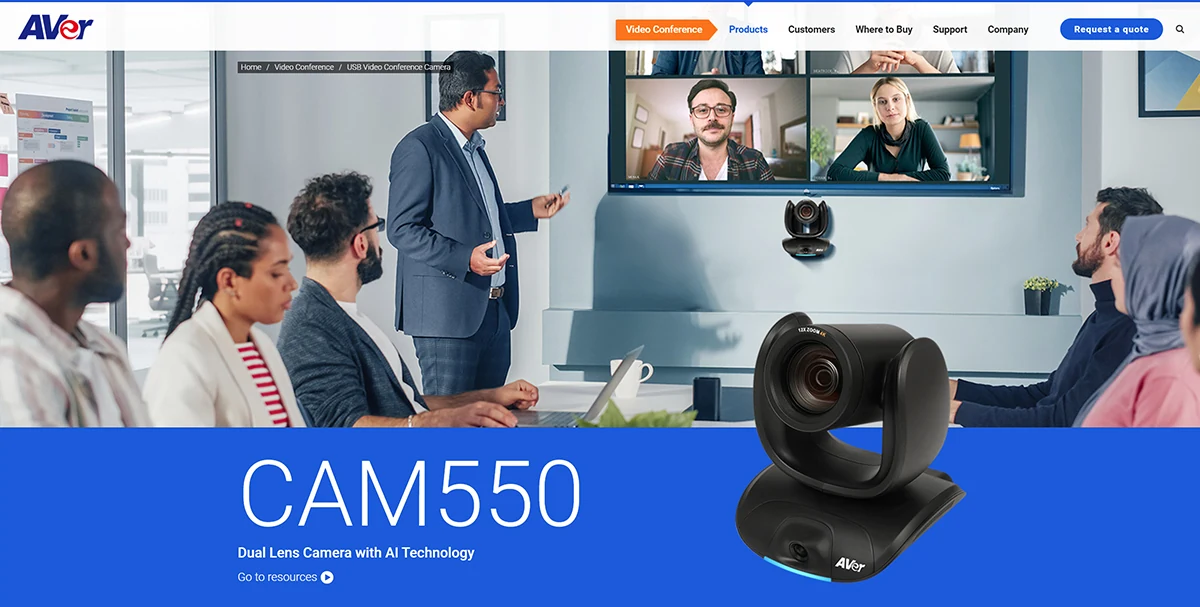 VC CAMERA AVER CAM550 4K 12X