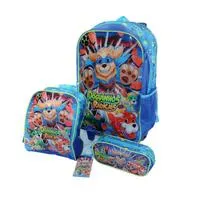 MOCHILA ESCOLAR CLIO DOGS RADICAIS+LANCHEIRA+ESTOJO TROLLEY VERMELHA