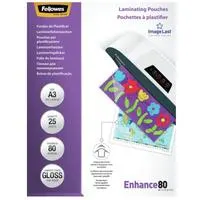 BOLSAS PLASTIFIC.FELLOWES 80MIC A3/25