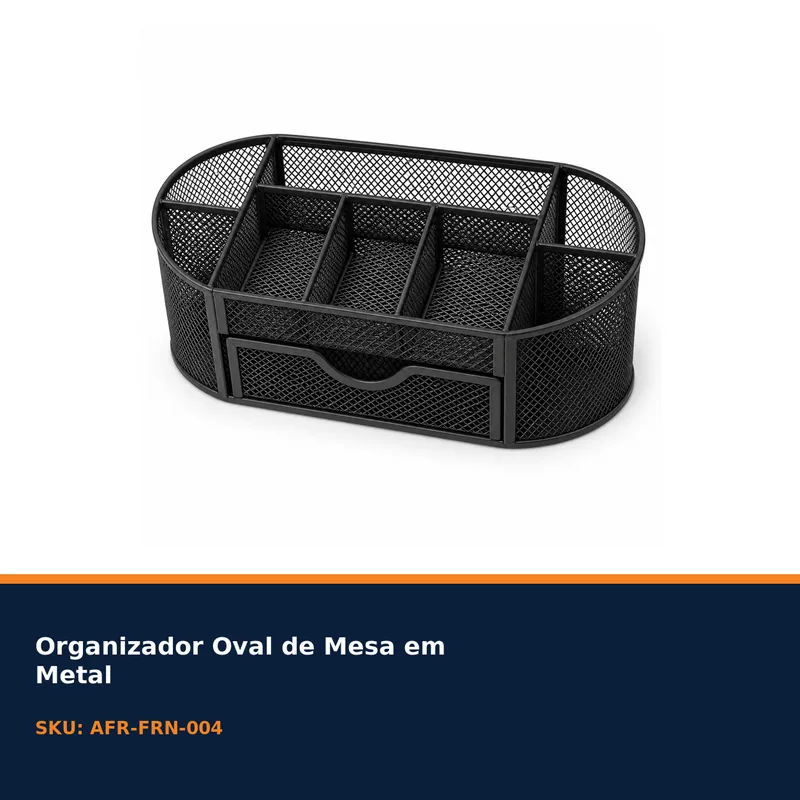 ORGANIZADOR OVAL DE MESA EM METAL — foto