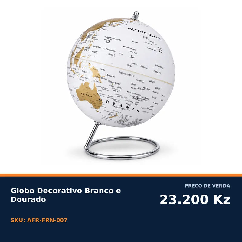 GLOBO DECORATIVO BRANCO E DOURADO — foto