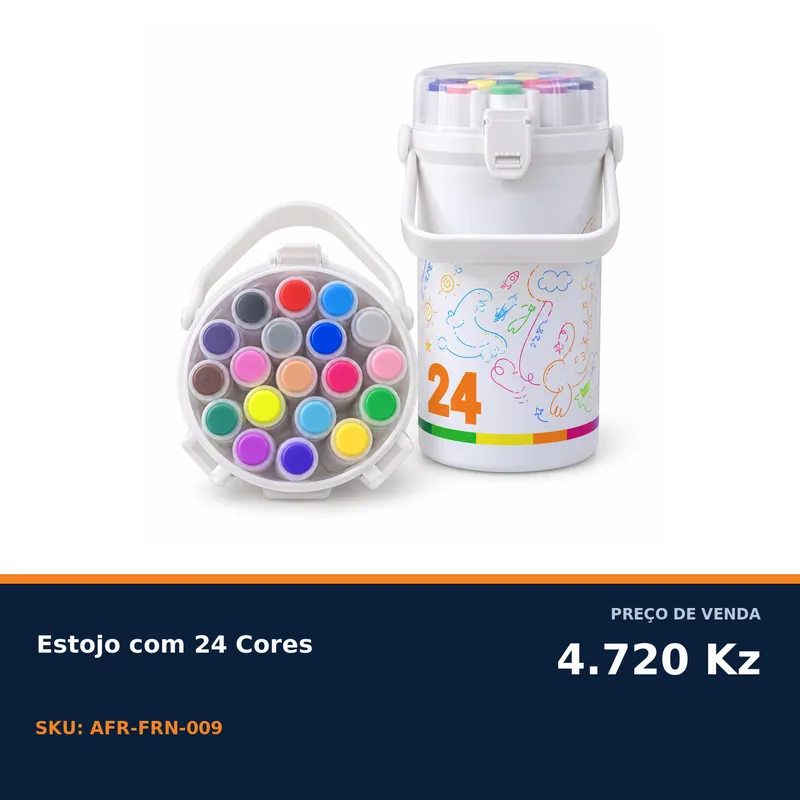 ESTOJO ESCOLAR COM 24 CORES — foto