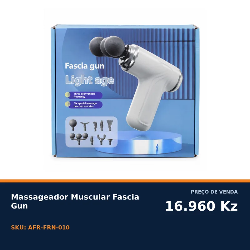 MASSAGEADOR MUSCULAR FASCIA GUN LIGHT AGE COM 6 ACESSÓRIOS — foto