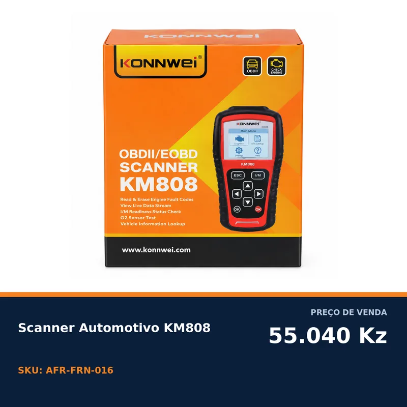SCANNER AUTOMOTIVO KONNWEI KM808 DIAGNÓSTICO DE FALHAS — foto