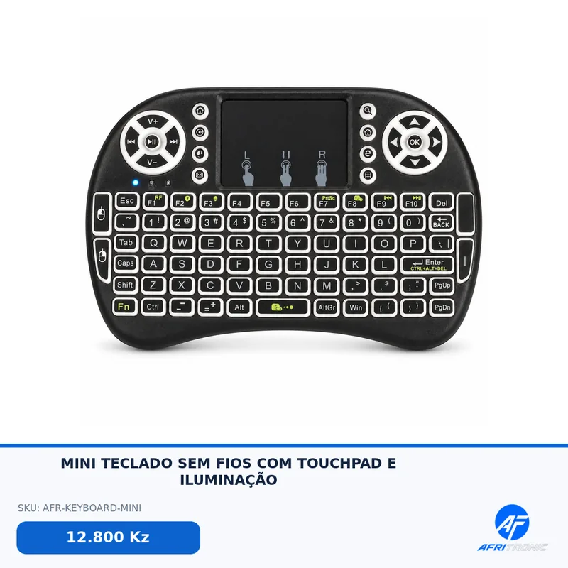 MINI TECLADO SEM FIOS COM TOUCHPAD E ILUMINAÇÃO — foto