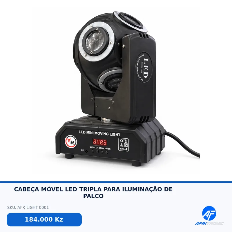 CABEÇA MÓVEL LED TRIPLA PARA ILUMINAÇÃO DE PALCO — foto