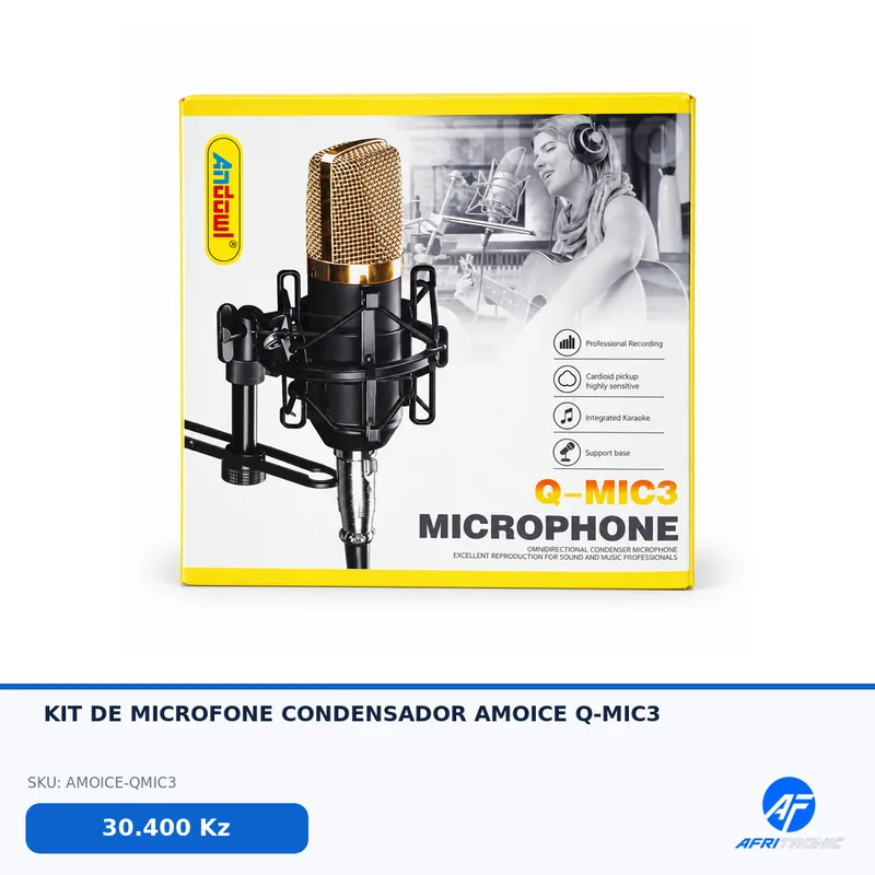 KIT DE MICROFONE CONDENSADOR AMOICE Q-MIC3 — foto