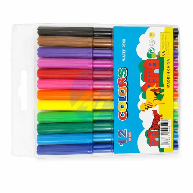 CANETA DE FILTRO COLORIDAS EMBALAGEM COM 12 UNIDADES — foto