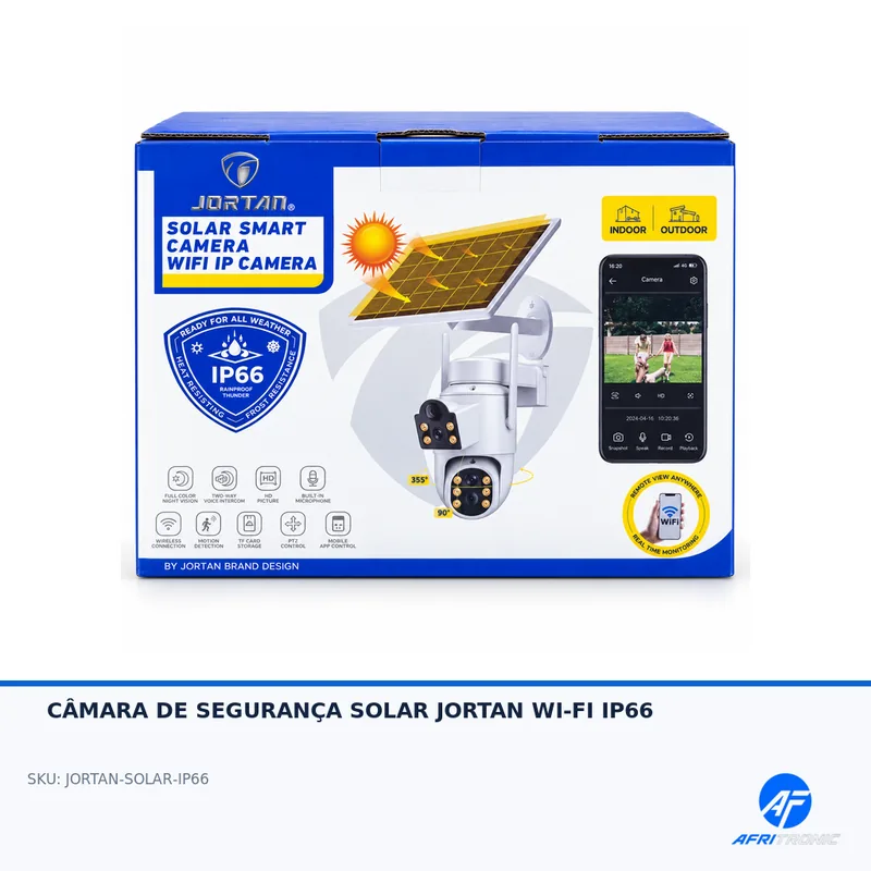 CÂMARA DE SEGURANÇA SOLAR JORTAN WI-FI IP66 — foto