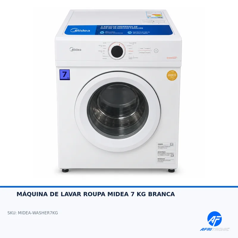 MÁQUINA DE LAVAR ROUPA MIDEA 7 KG BRANCA — foto