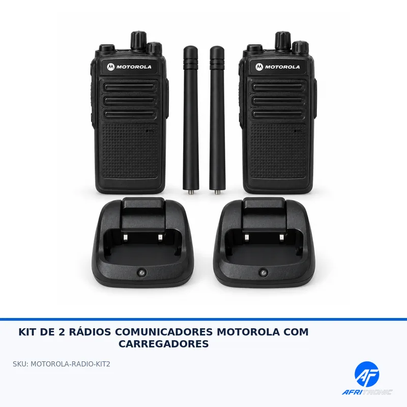 KIT DE 2 RÁDIOS COMUNICADORES MOTOROLA COM CARREGADORES 15KM DE COBERTURA DE SINAL — foto