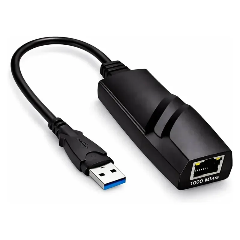 ADAPTADOR USB 3.0 PARA ETHERNET GIGABIT (RJ45) - VELOCIDADE ATÉ 1000 Mbps. IDEAL PARA COMPUTADORES E NOTEBOOKS SEM PORTA DE REDE — foto